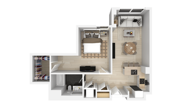 One Bedroom One Bath G 4-501 4-501 floor plan